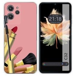 Funda Silicona para Oukitel C32 diseño Brochas Dibujos