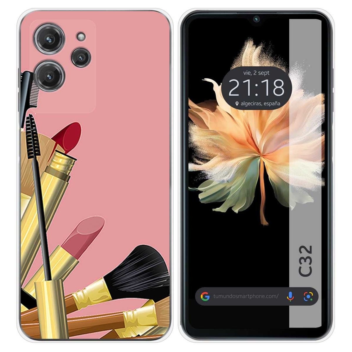 Funda Silicona para Oukitel C32 diseño Brochas Dibujos