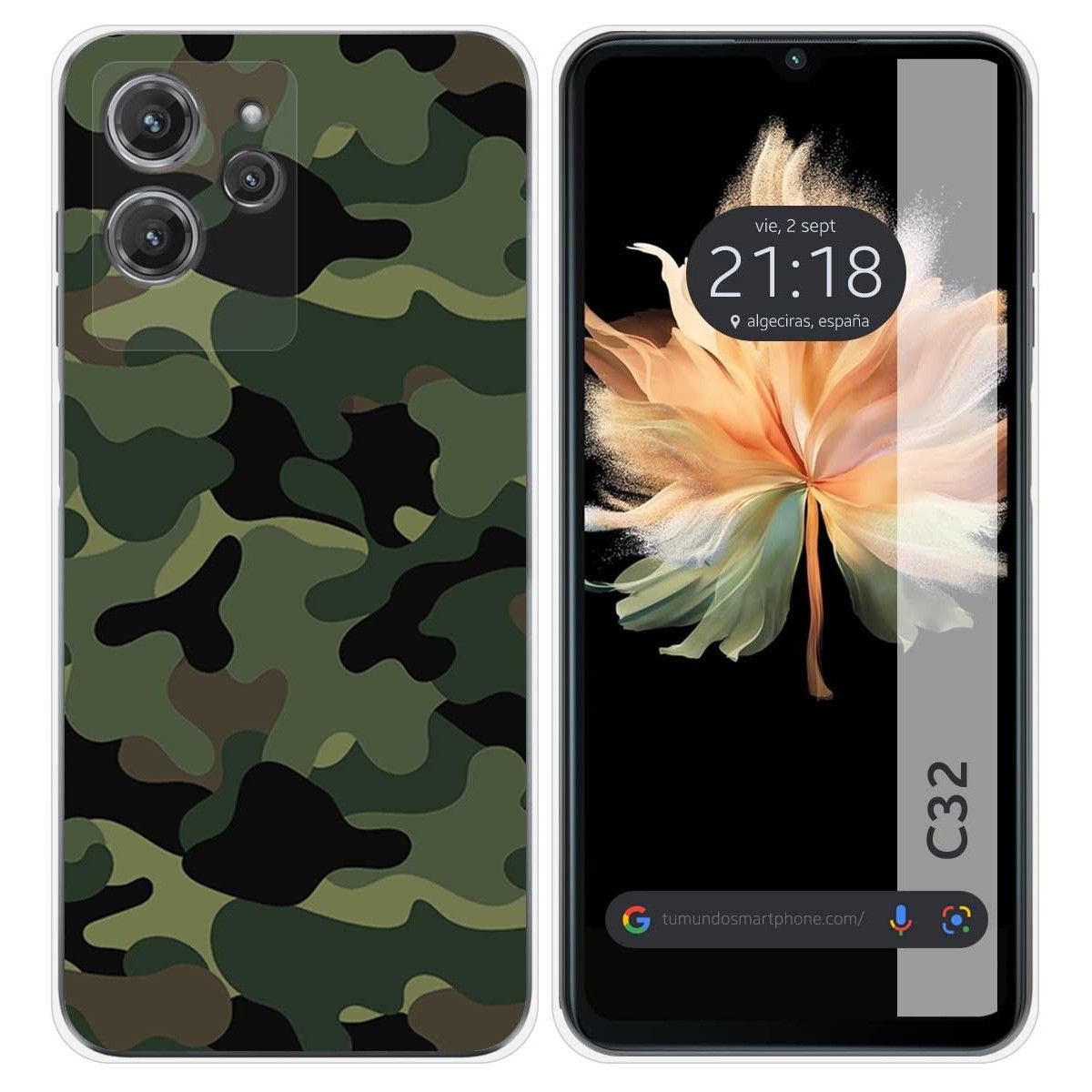 Funda Silicona para Oukitel C32 diseño Camuflaje Dibujos