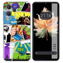 Funda Silicona para Oukitel C32 diseño Comic Dibujos
