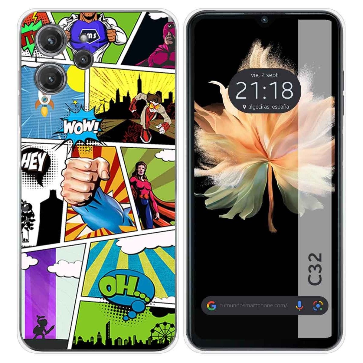 Funda Silicona para Oukitel C32 diseño Comic Dibujos