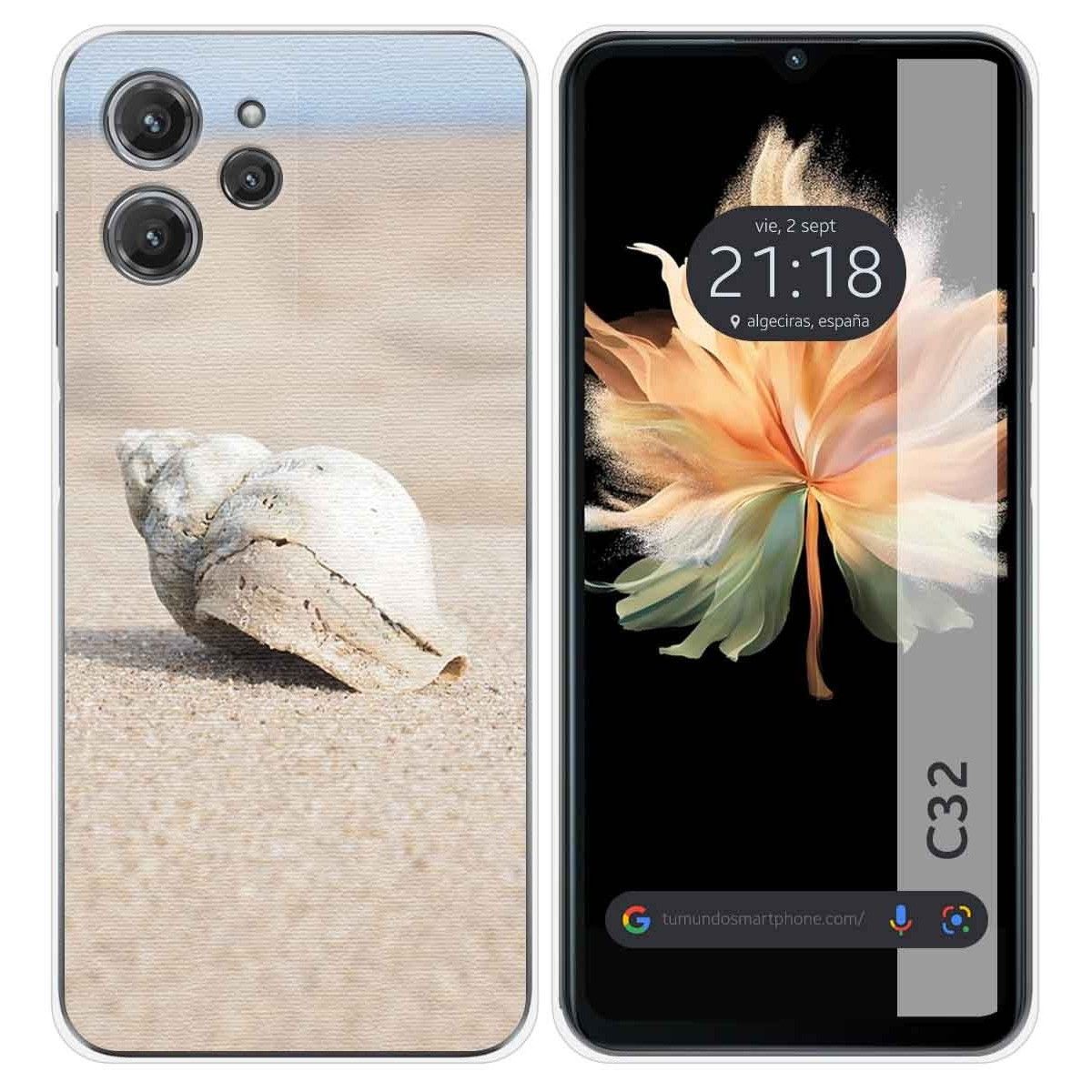 Funda Silicona para Oukitel C32 diseño Concha Dibujos