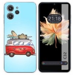 Funda Silicona para Oukitel C32 diseño Furgoneta Dibujos