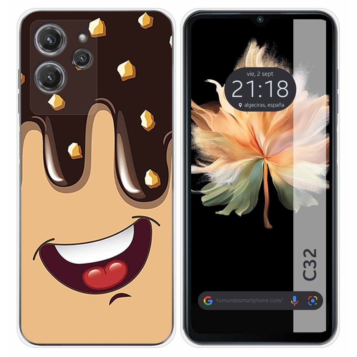 Funda Silicona para Oukitel C32 diseño Helado Chocolate Dibujos