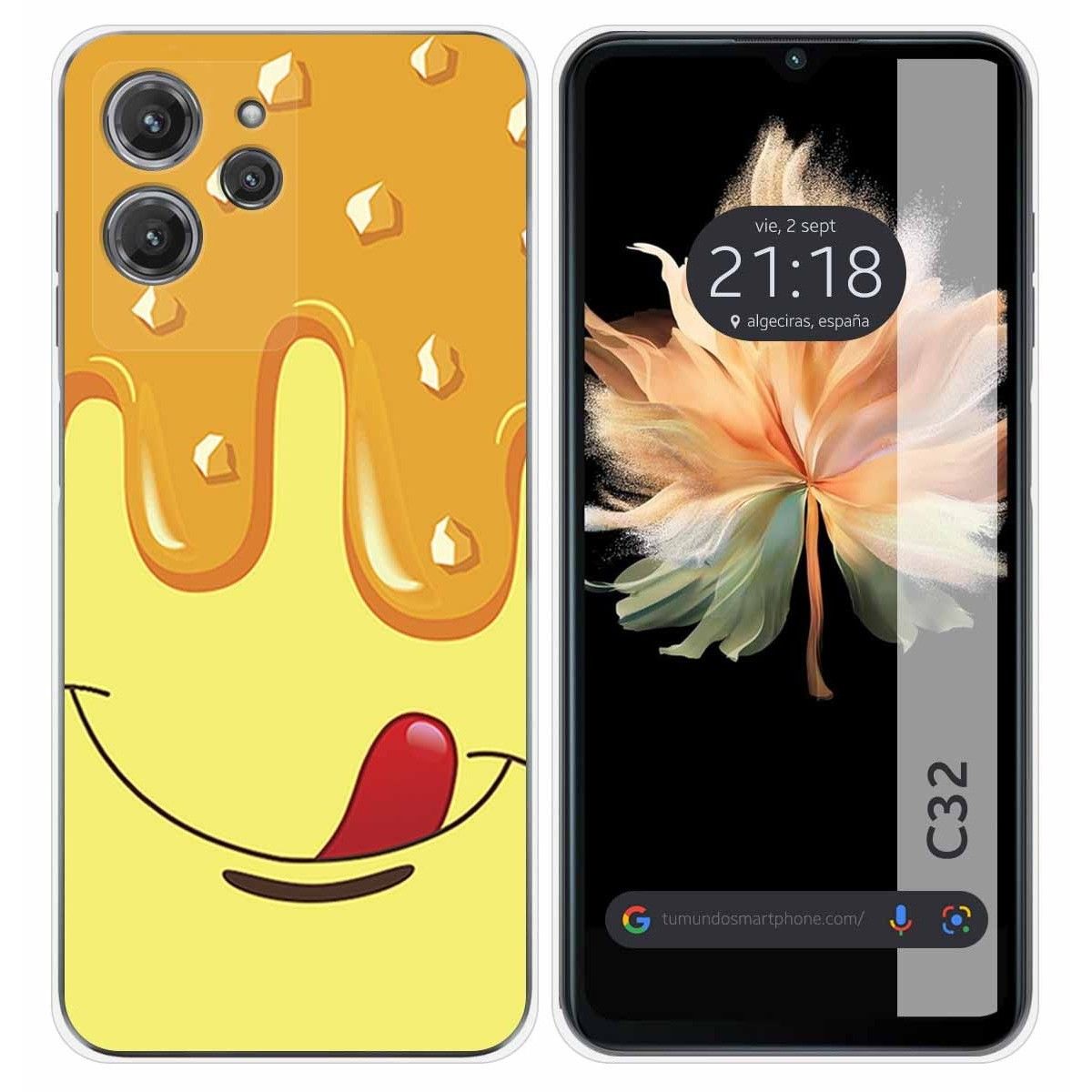 Funda Silicona para Oukitel C32 diseño Helado Vainilla Dibujos