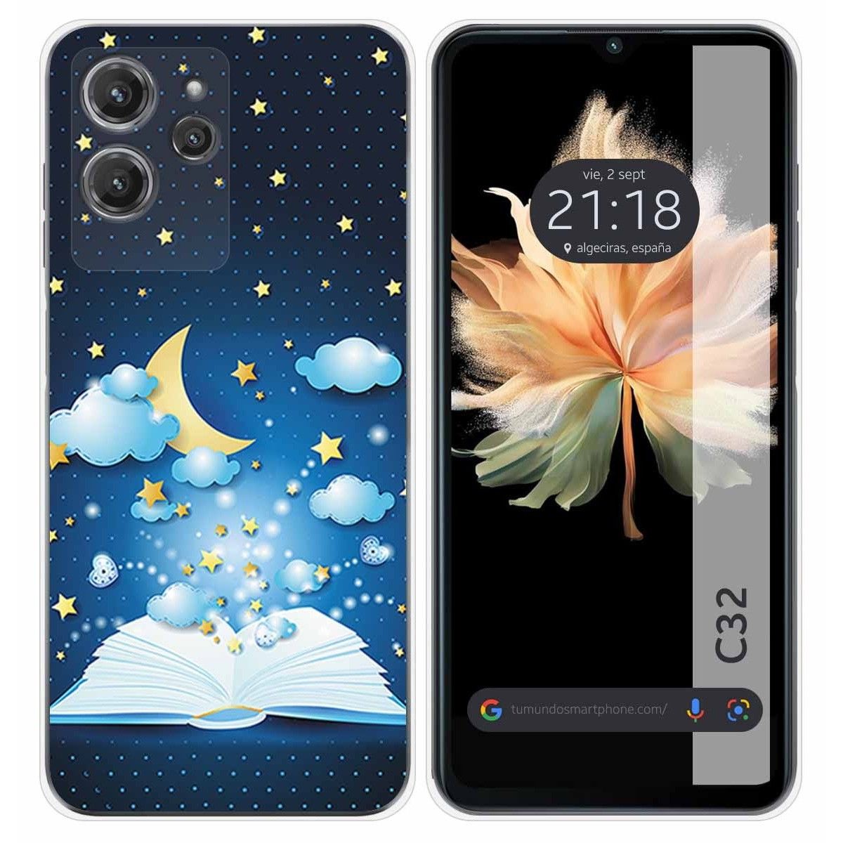 Funda Silicona para Oukitel C32 diseño Libro Cuentos Dibujos