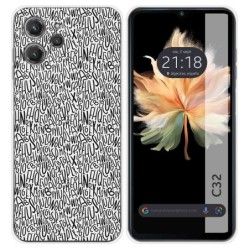 Funda Silicona para Oukitel C32 diseño Letras Dibujos
