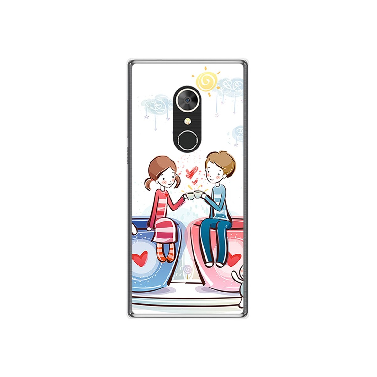 Funda Gel Tpu para Alcatel 5 Diseño Cafe Dibujos