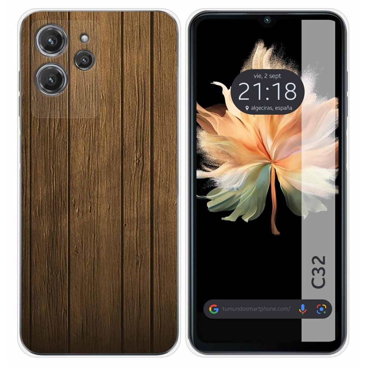 Funda Silicona para Oukitel C32 diseño Madera Dibujos