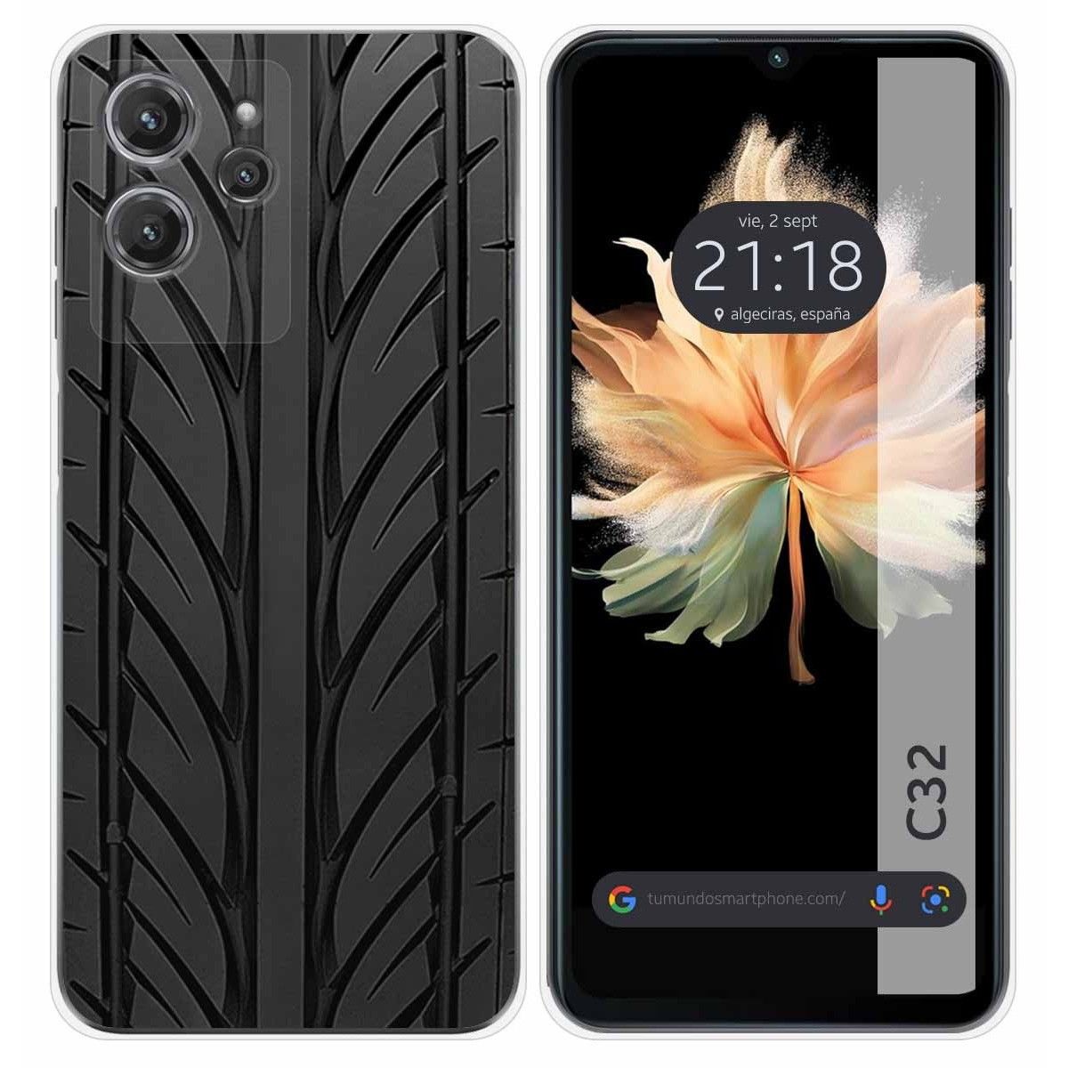 Funda Silicona para Oukitel C32 diseño Neumatico Dibujos