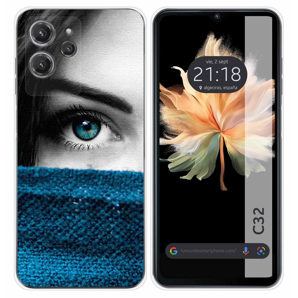 Funda Silicona para Oukitel C32 diseño Ojo Dibujos