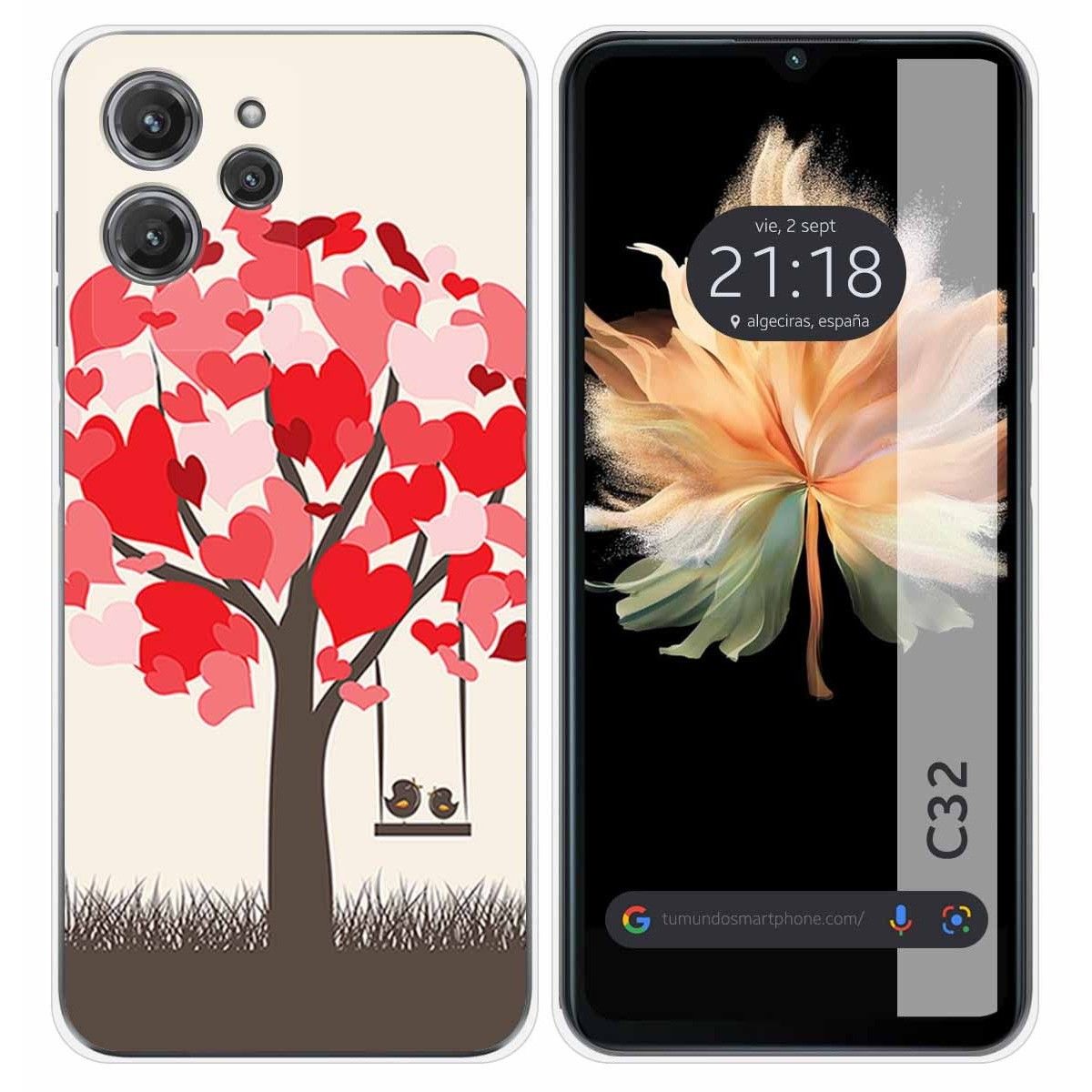 Funda Silicona para Oukitel C32 diseño Pajaritos Dibujos