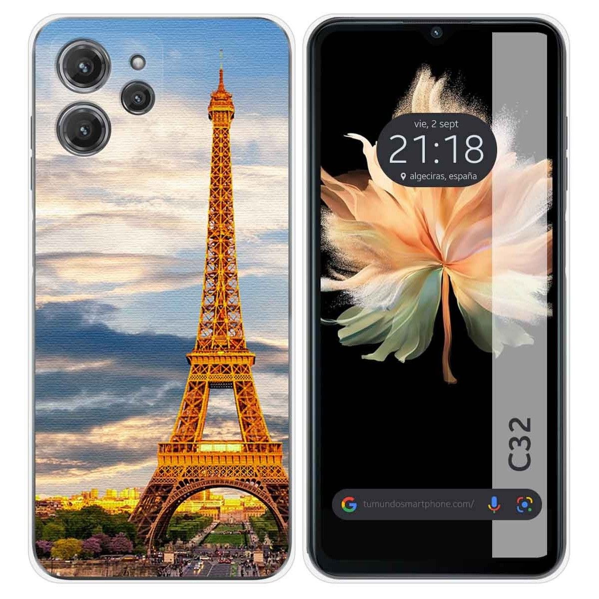 Funda Silicona para Oukitel C32 diseño Paris Dibujos