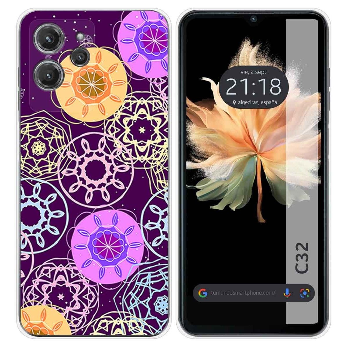Funda Silicona para Oukitel C32 diseño Radial Dibujos