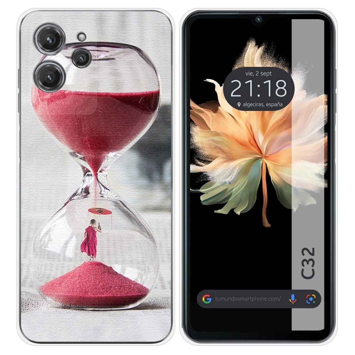 Funda Silicona para Oukitel C32 diseño Reloj Dibujos