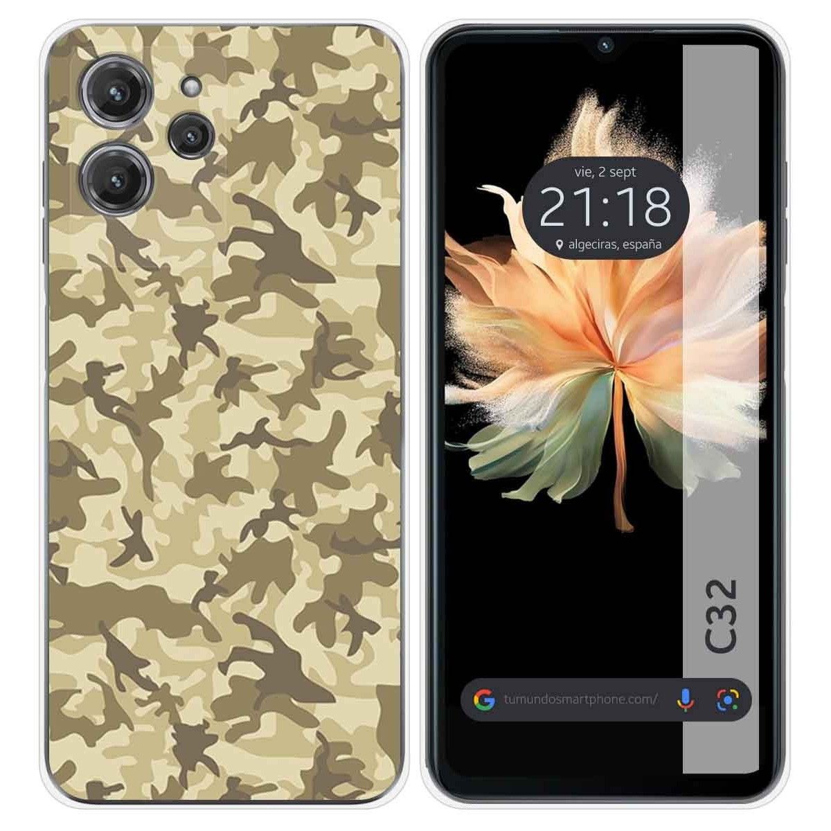 Funda Silicona para Oukitel C32 diseño Sand Camuflaje Dibujos