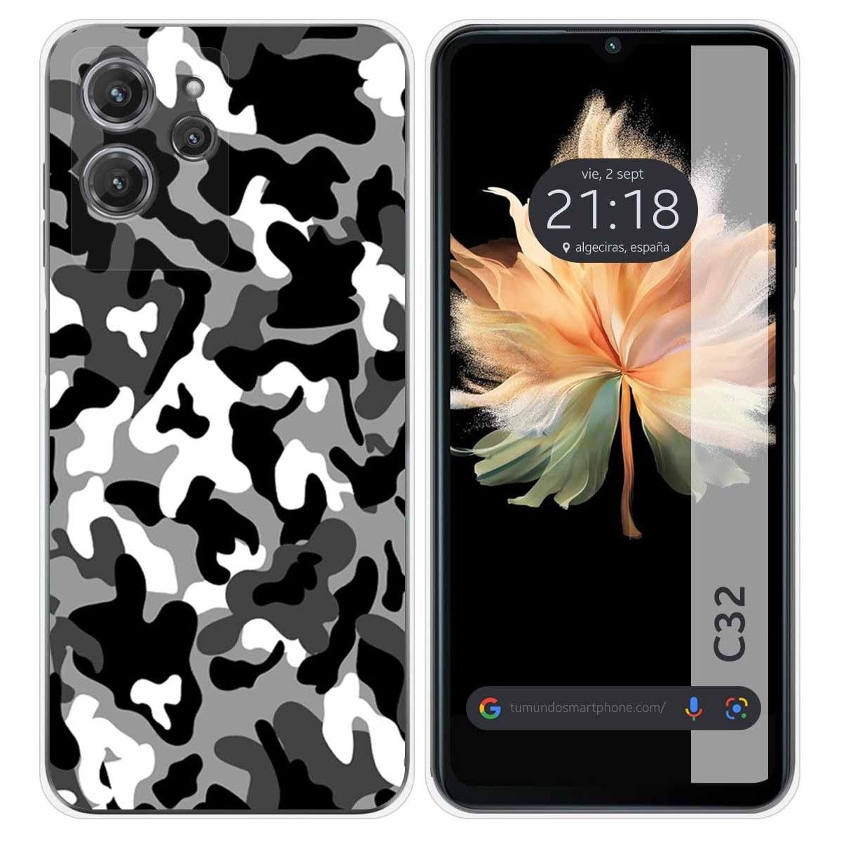 Funda Silicona para Oukitel C32 diseño Snow Camuflaje Dibujos