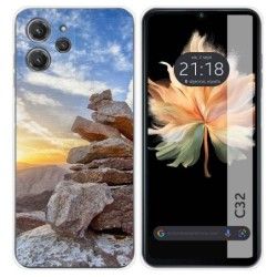 Funda Silicona para Oukitel C32 diseño Sunset Dibujos