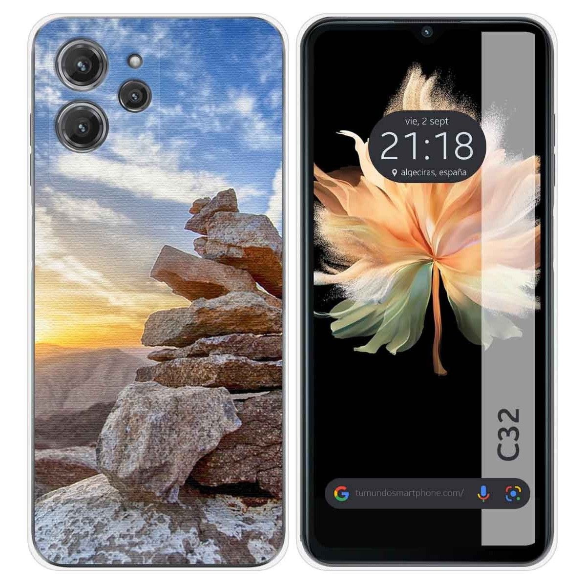 Funda Silicona para Oukitel C32 diseño Sunset Dibujos