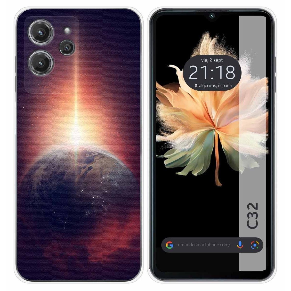 Funda Silicona para Oukitel C32 diseño Tierra Dibujos