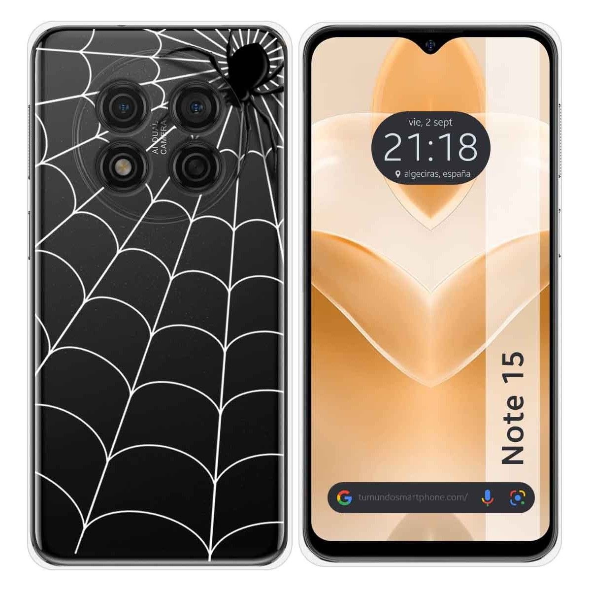 Funda Silicona Transparente para Ulefone Note 15 diseño Araña Dibujos