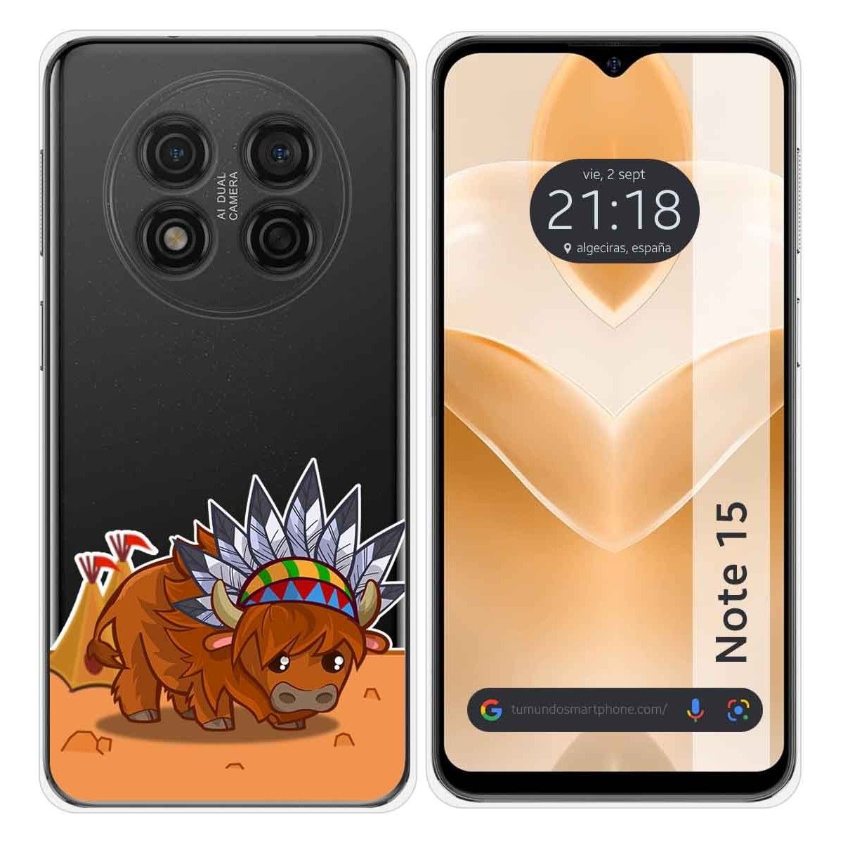 Funda Silicona Transparente para Ulefone Note 15 diseño Bufalo Dibujos