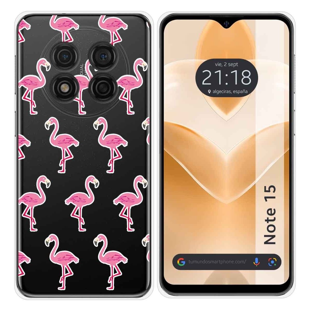 Funda Silicona Transparente para Ulefone Note 15 diseño Flamenco Dibujos