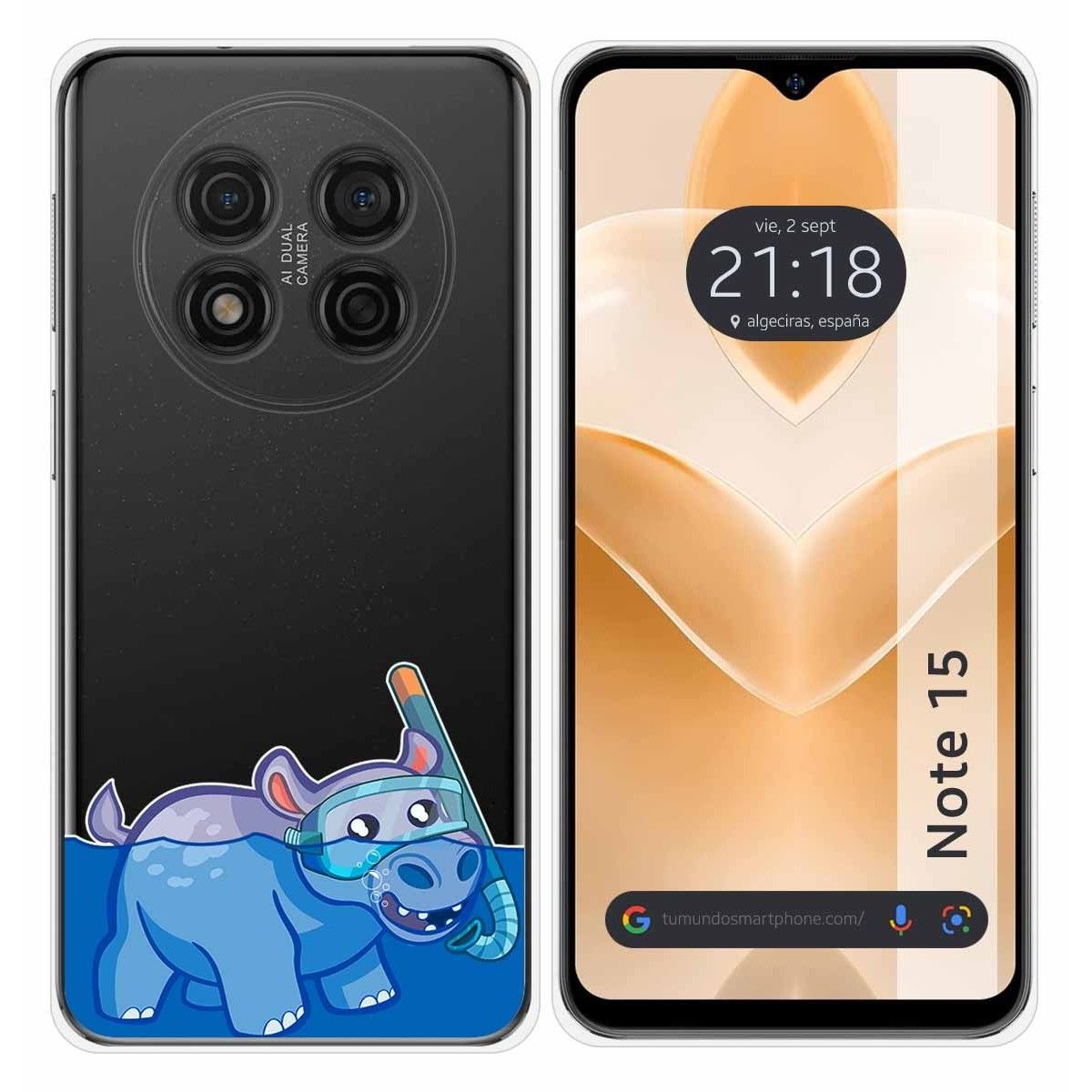 Funda Silicona Transparente para Ulefone Note 15 diseño Hipo Dibujos