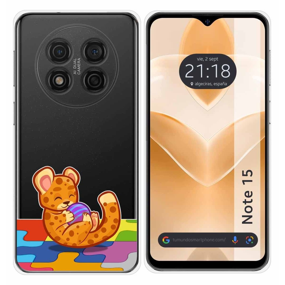 Funda Silicona Transparente para Ulefone Note 15 diseño Leopardo Dibujos