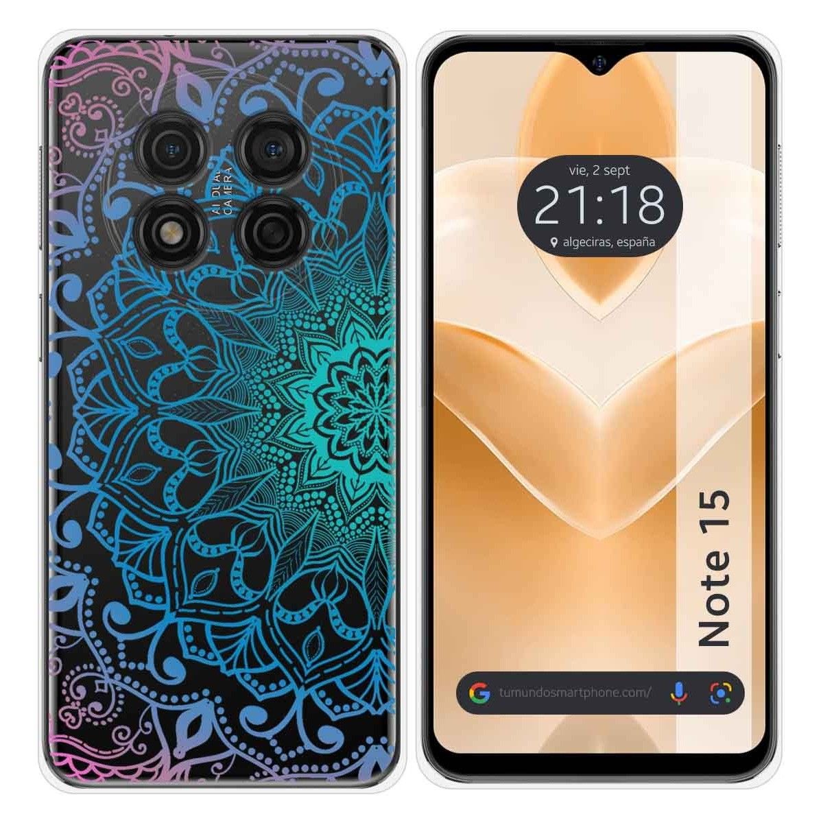Funda Silicona Transparente para Ulefone Note 15 diseño Mandala Dibujos