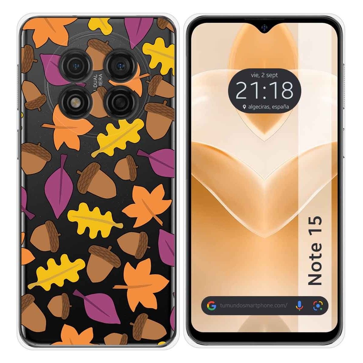 Funda Silicona Transparente para Ulefone Note 15 diseño Otoño Dibujos