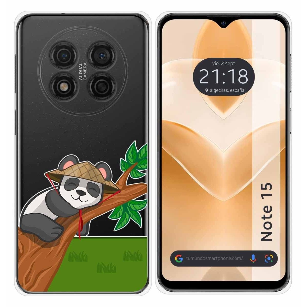 Funda Silicona Transparente para Ulefone Note 15 diseño Panda Dibujos
