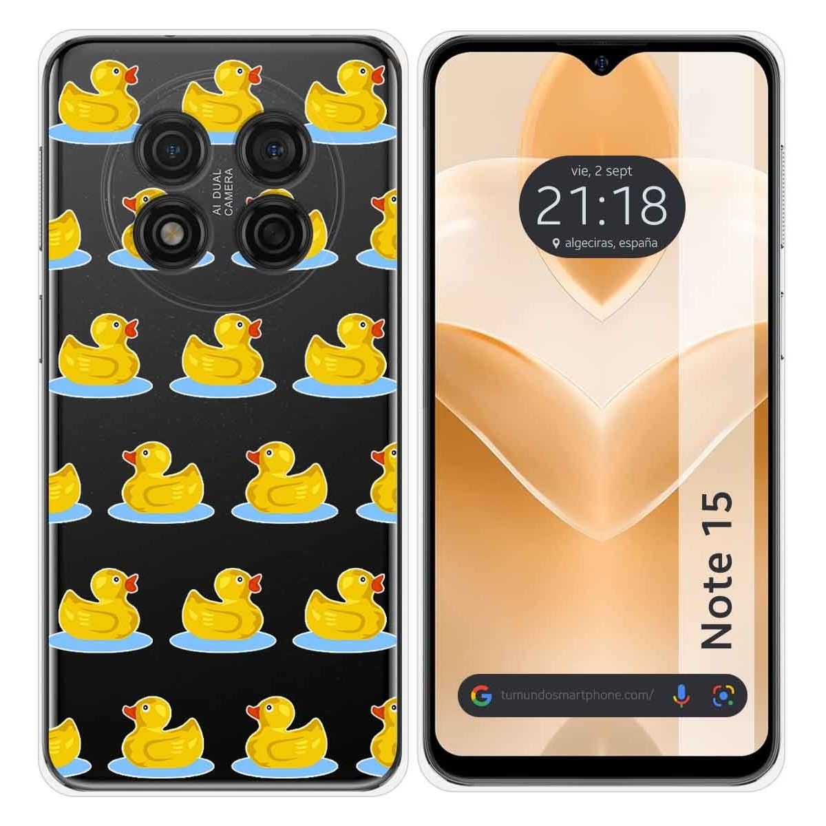 Funda Silicona Transparente para Ulefone Note 15 diseño Pato Dibujos