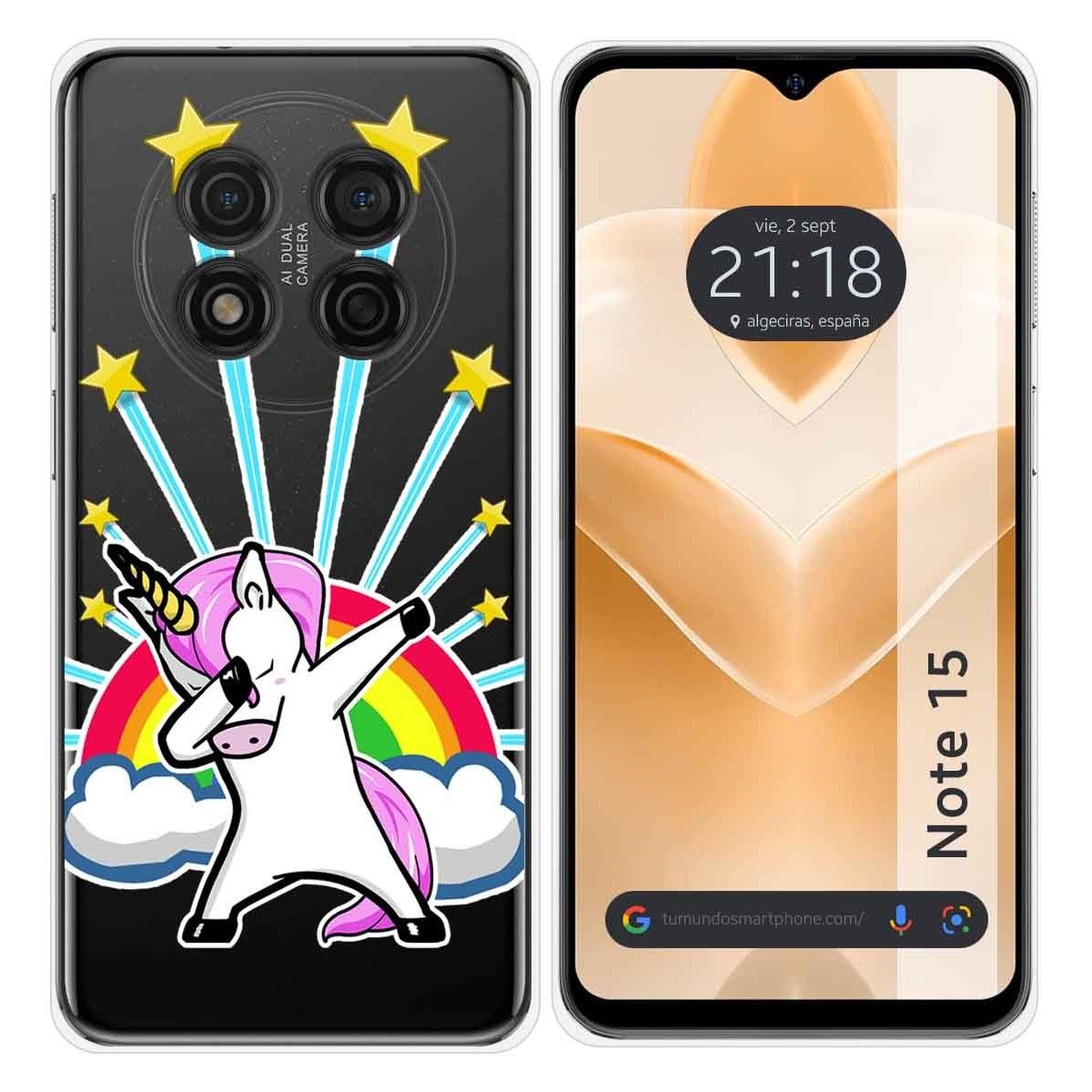 Funda Silicona Transparente para Ulefone Note 15 diseño Unicornio Dibujos