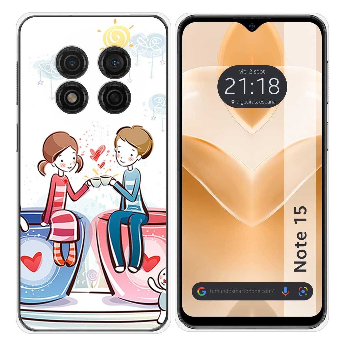 Funda Silicona para Ulefone Note 15 diseño Café Dibujos