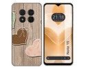 Funda Silicona para Ulefone Note 15 diseño Corazones Madera Dibujos