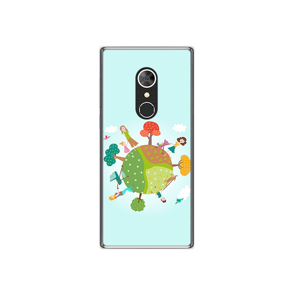 Funda Gel Tpu para Alcatel 5 Diseño Familia Dibujos