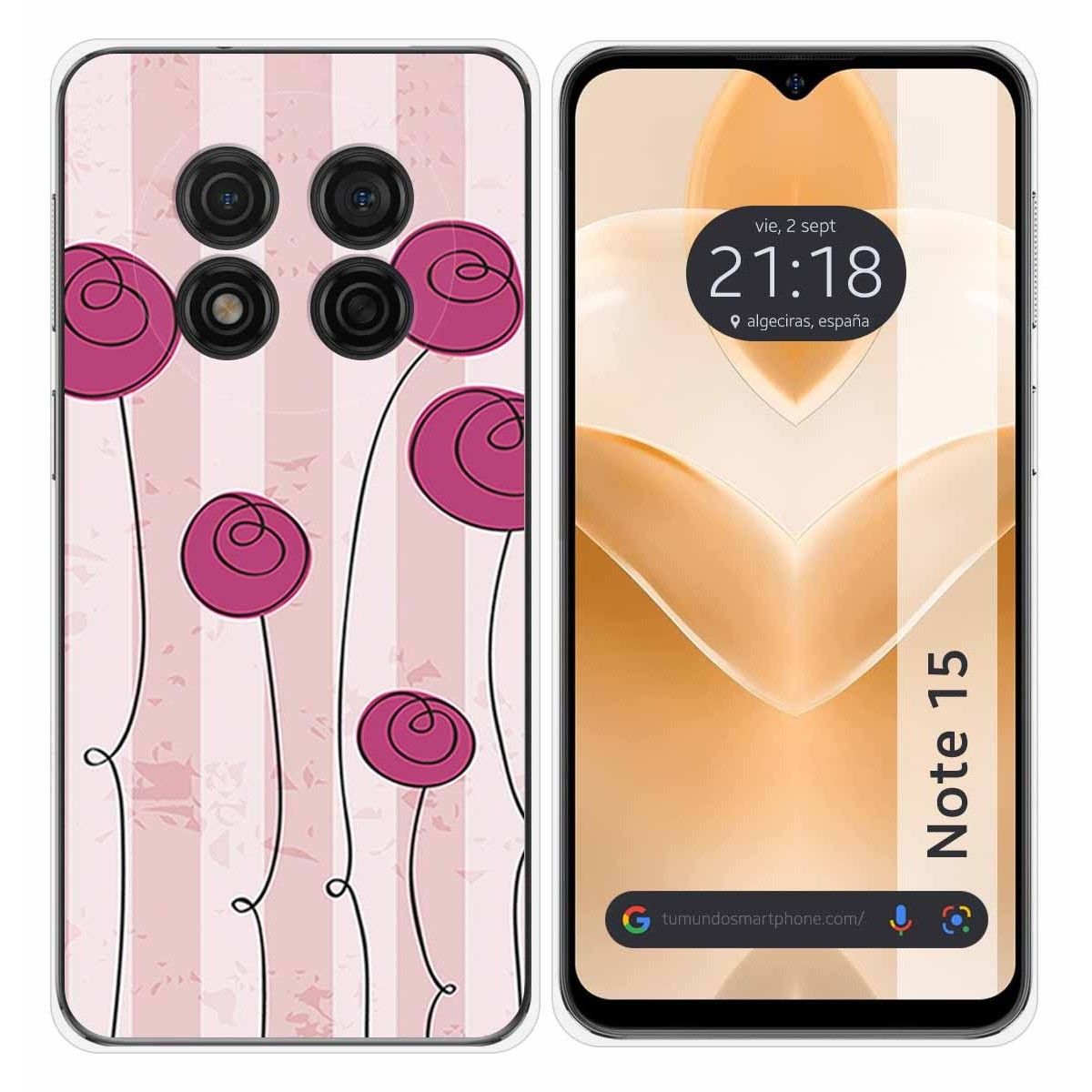 Funda Silicona para Ulefone Note 15 diseño Flores Vintage Dibujos