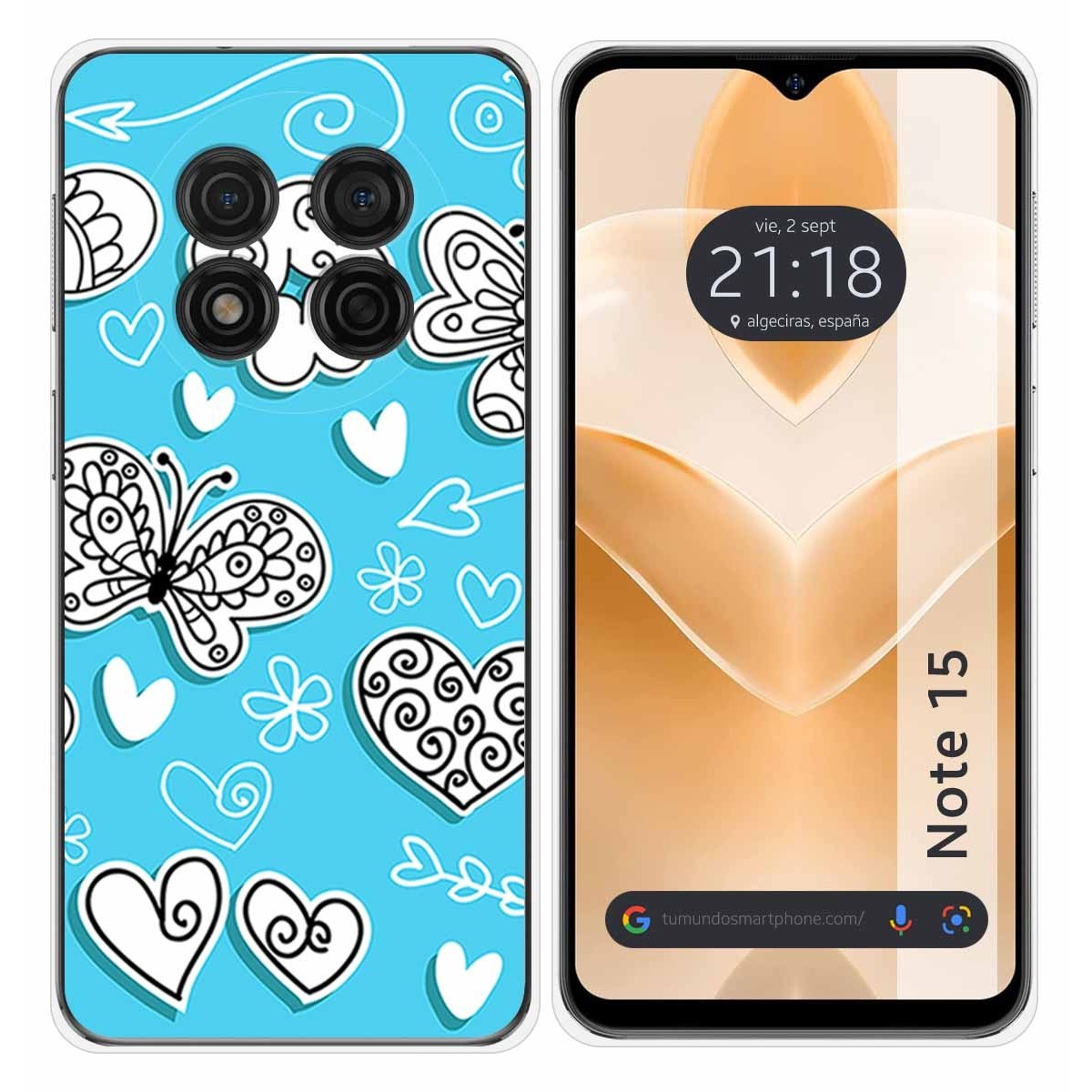 Funda Silicona para Ulefone Note 15 diseño Mariposas Dibujos