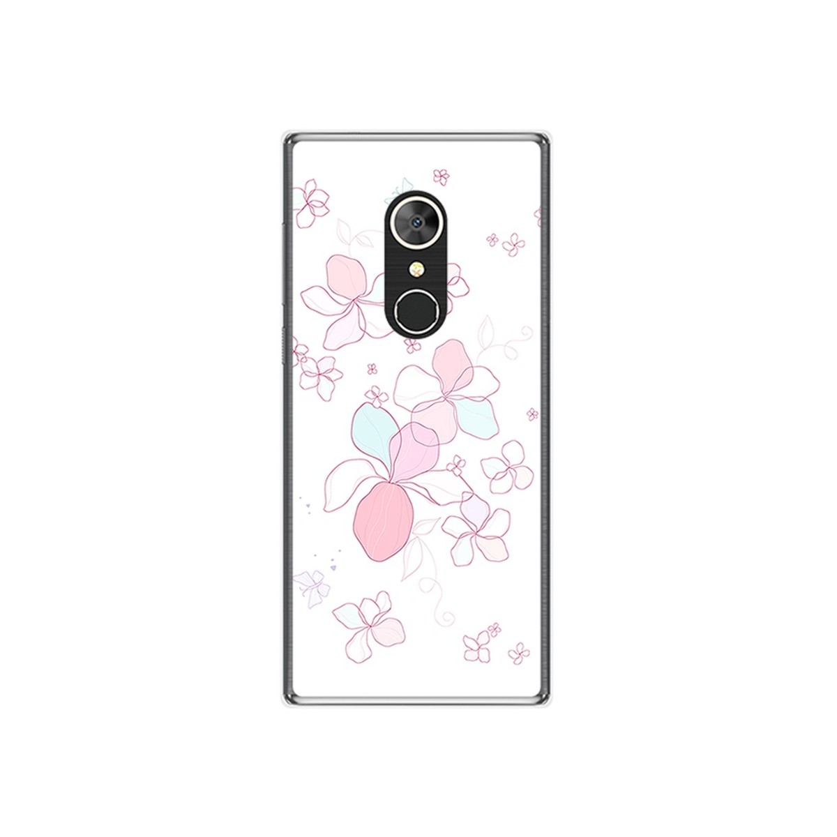 Funda Gel Tpu para Alcatel 5 Diseño Flores Minimal Dibujos