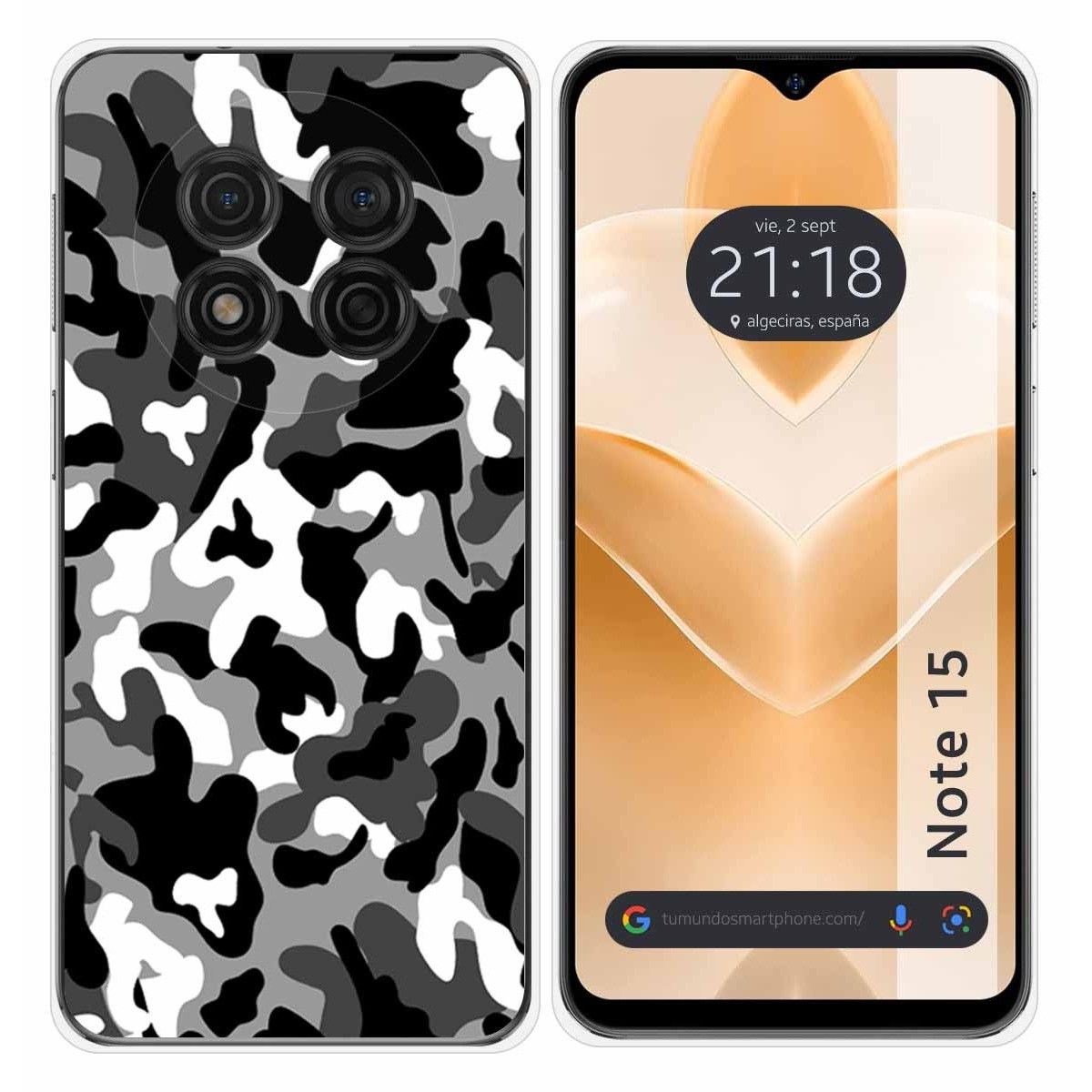 Funda Silicona para Ulefone Note 15 diseño Snow Camuflaje Dibujos