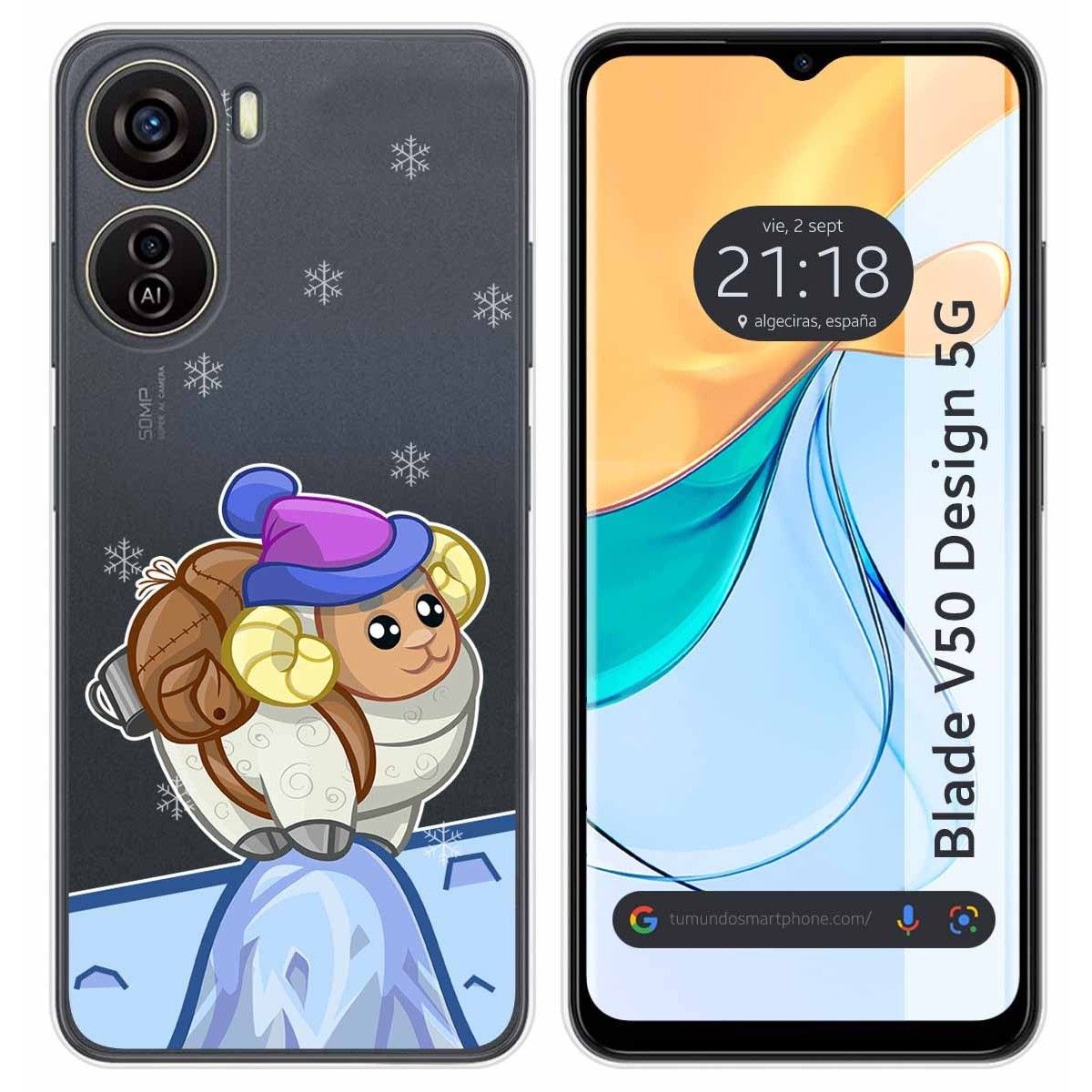 Funda Silicona Transparente para Zte Blade V50 Design 5G diseño Cabra Dibujos