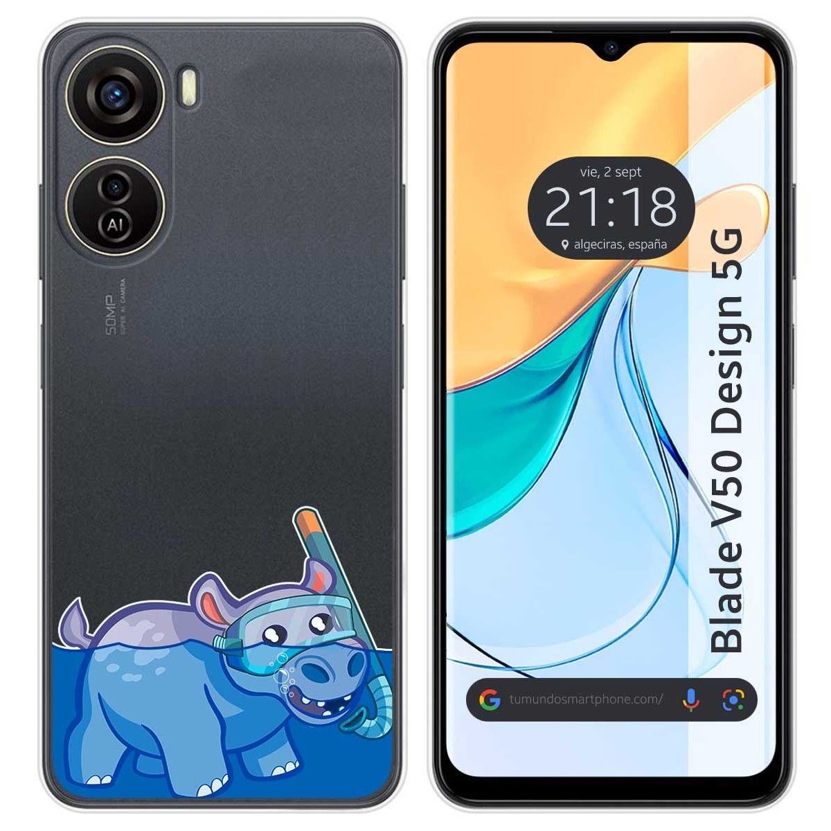 Funda Silicona Transparente para Zte Blade V50 Design 5G diseño Hipo Dibujos
