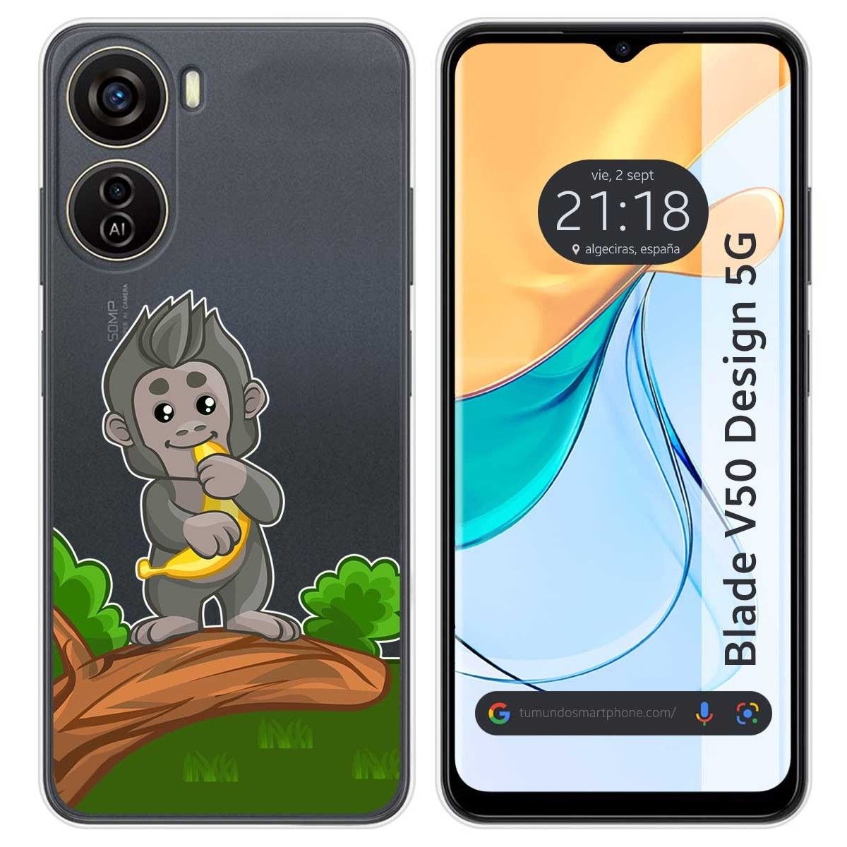 Funda Silicona Transparente para Zte Blade V50 Design 5G diseño Mono Dibujos
