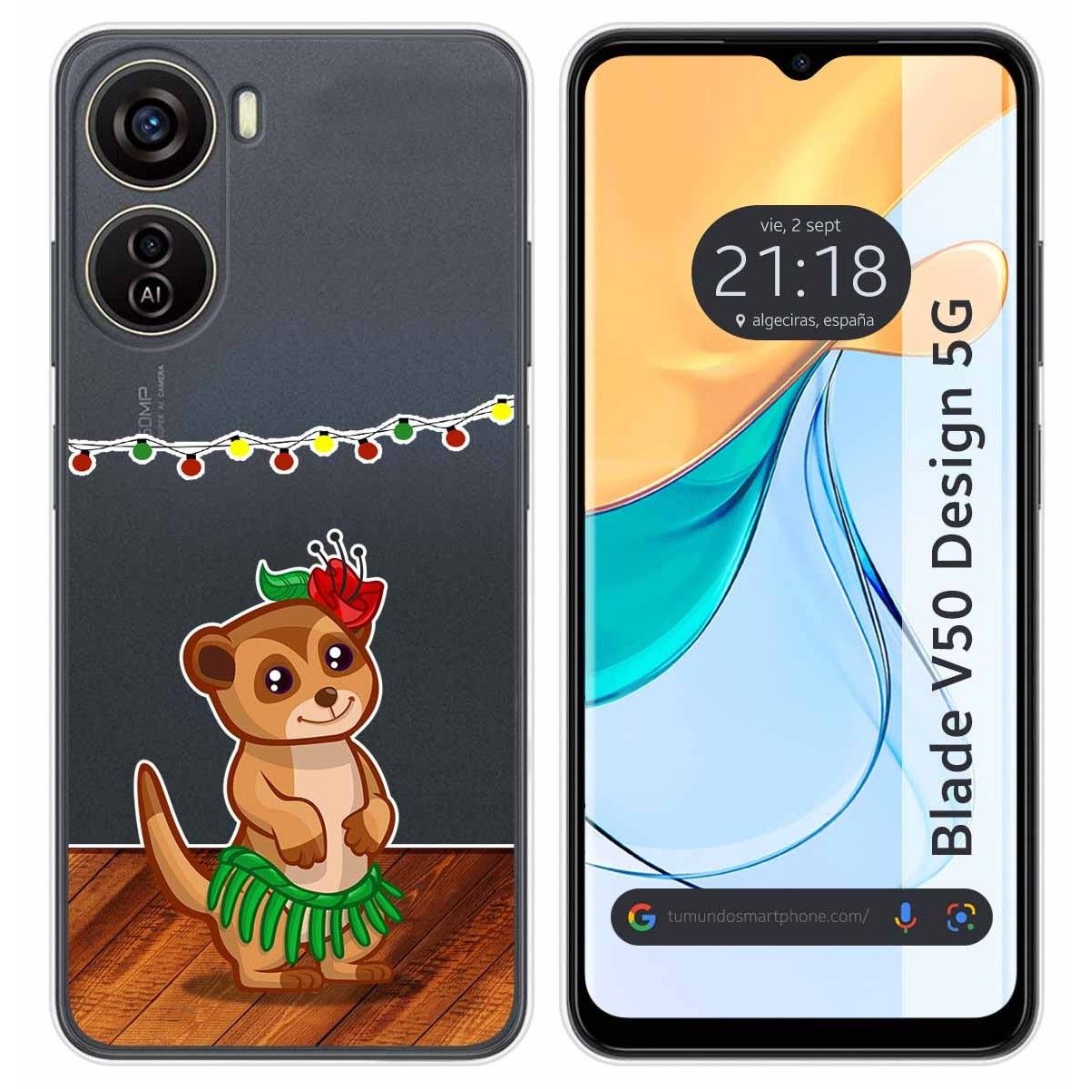 Funda Silicona Transparente para Zte Blade V50 Design 5G diseño Suricata Dibujos