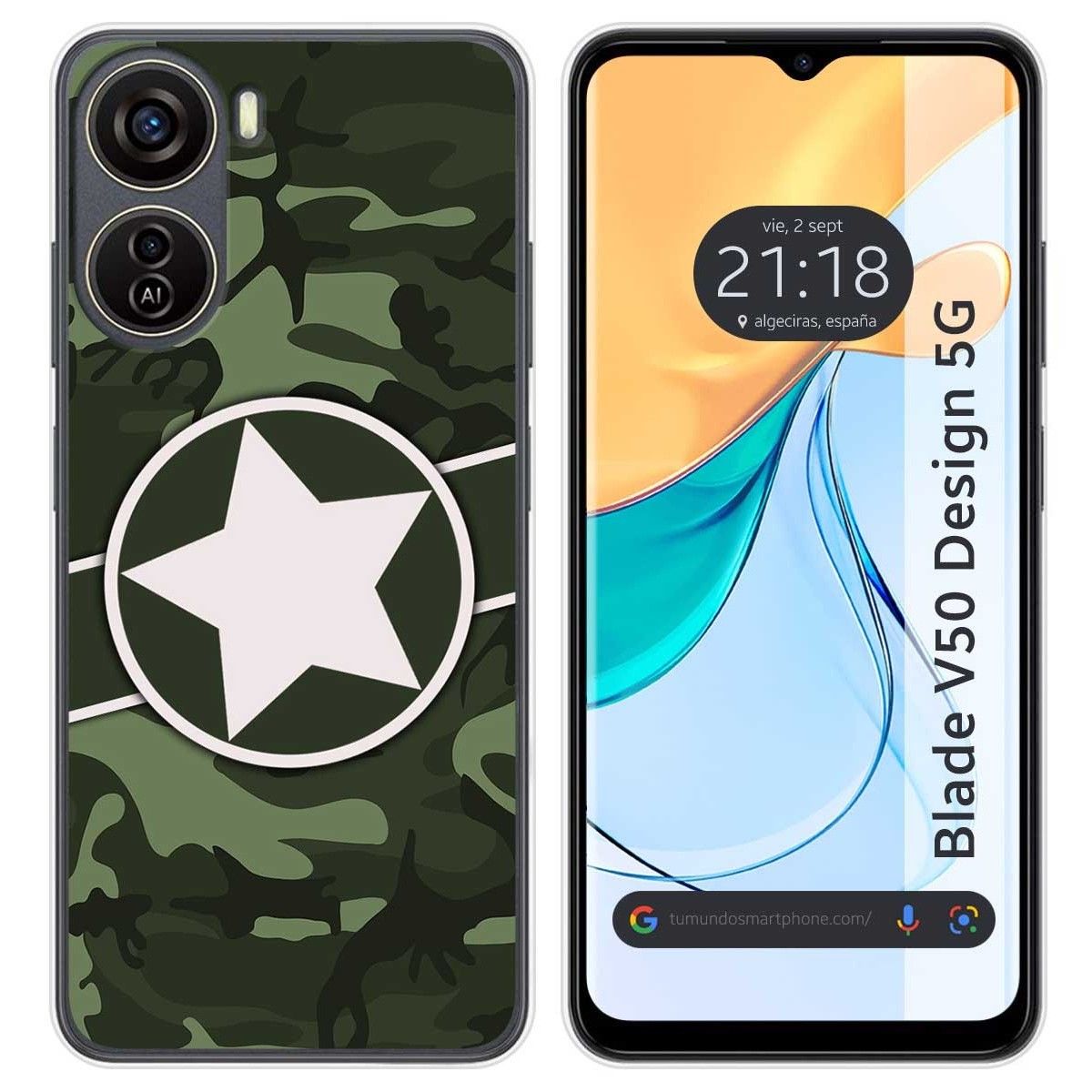 Funda Silicona para Zte Blade V50 Design 5G diseño Camuflaje 01 Dibujos