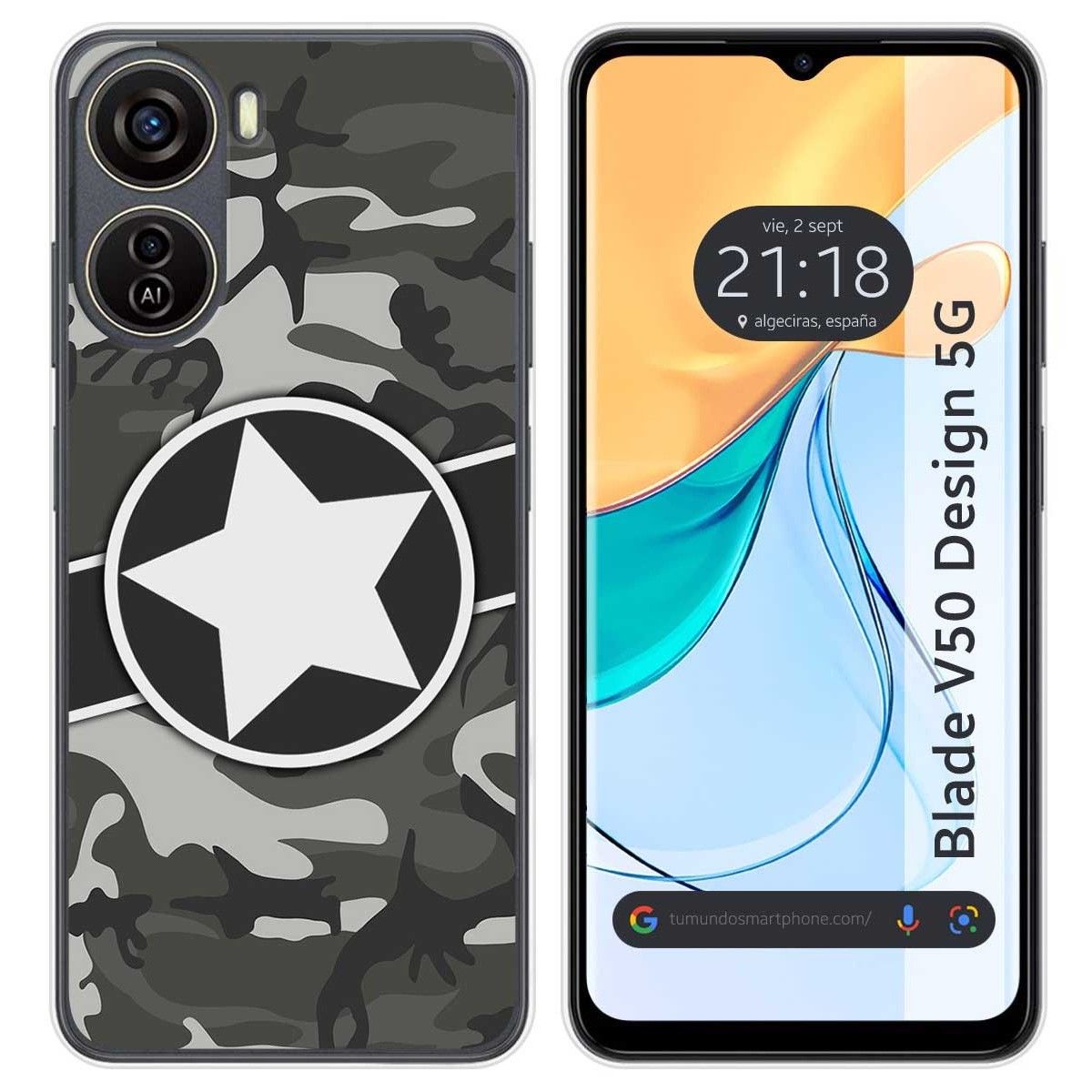 Funda Silicona para Zte Blade V50 Design 5G diseño Camuflaje 02 Dibujos