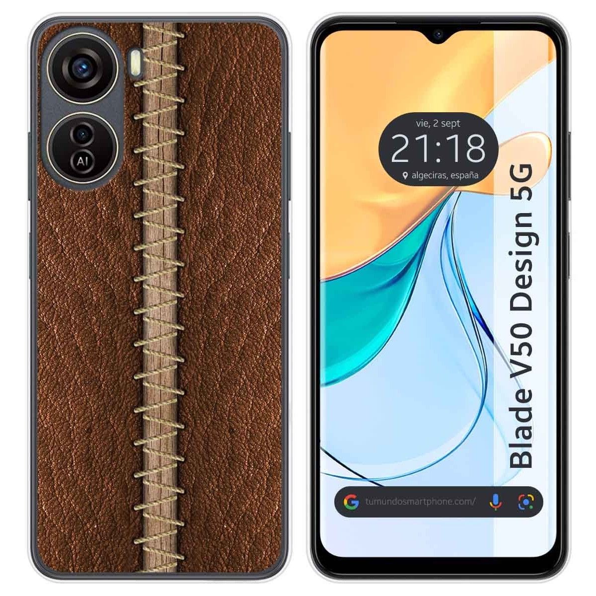 Funda Silicona para Zte Blade V50 Design 5G diseño Cuero 01 Dibujos