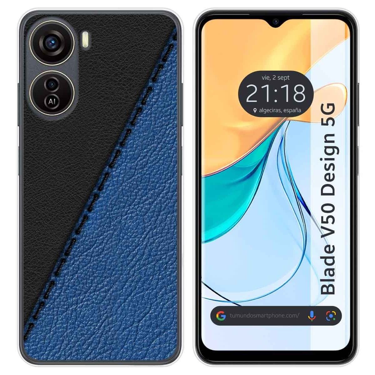 Funda Silicona para Zte Blade V50 Design 5G diseño Cuero 02 Dibujos