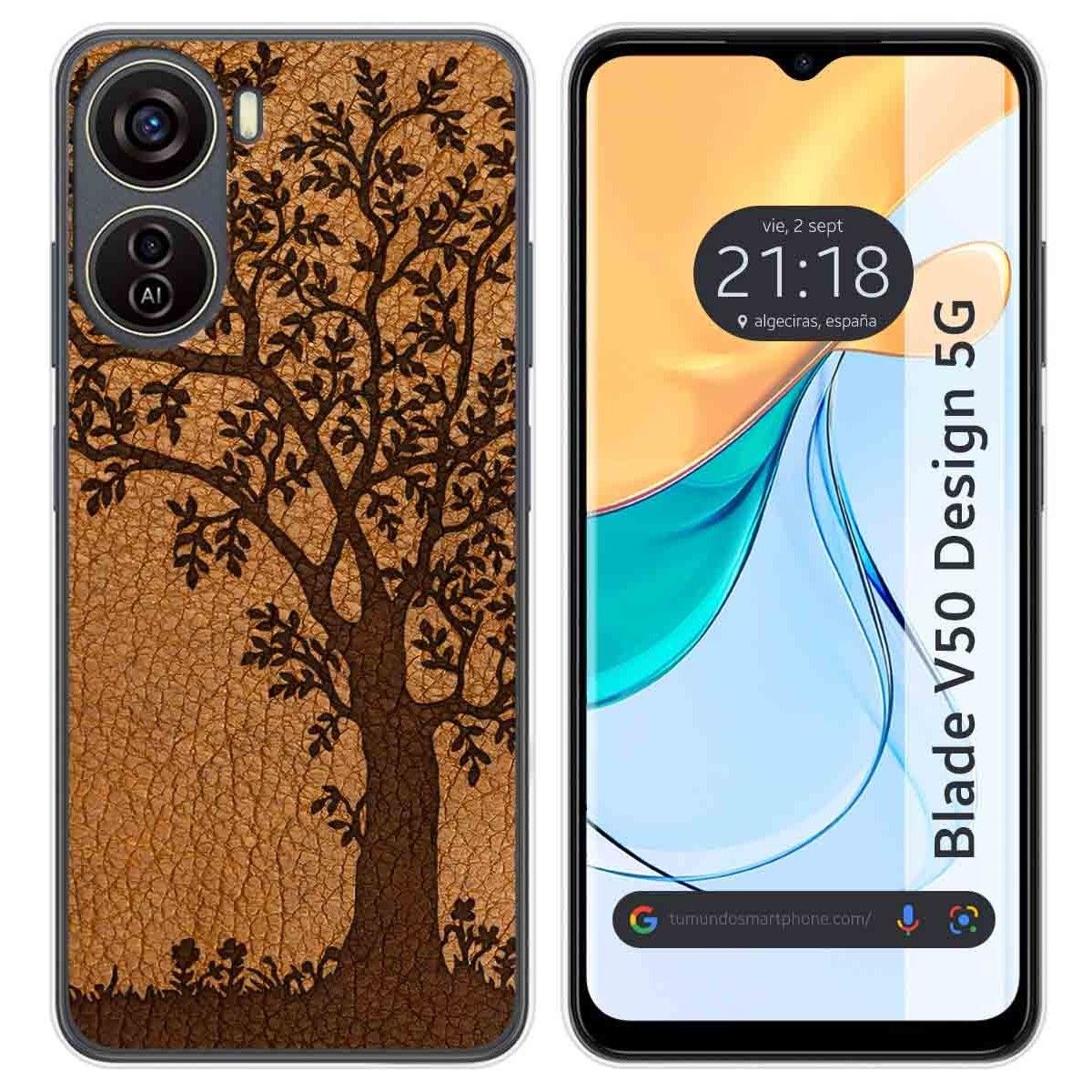 Funda Silicona para Zte Blade V50 Design 5G diseño Cuero 03 Dibujos